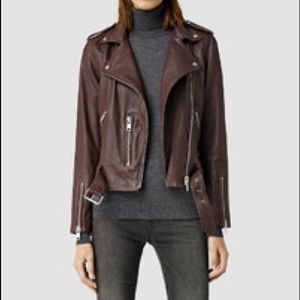 $560 Allsaints Belfern biker leather jacke…